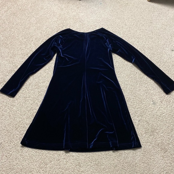Hot Topic Goth Victoria’s Secret Moda Intl Blue Velvet Long Sleeve Flared Dress - Picture 4 of 4